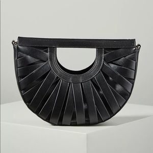 Anthropologie Woven Half Moon Crossbody Bag